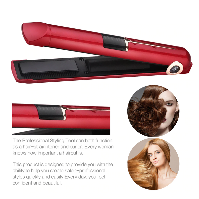 Mini USB Cordless Hair Straightener Red