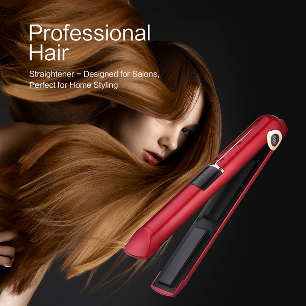 Mini USB Cordless Hair Straightener Red