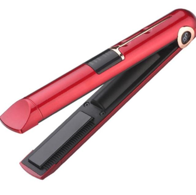 Mini USB Cordless Hair Straightener Red